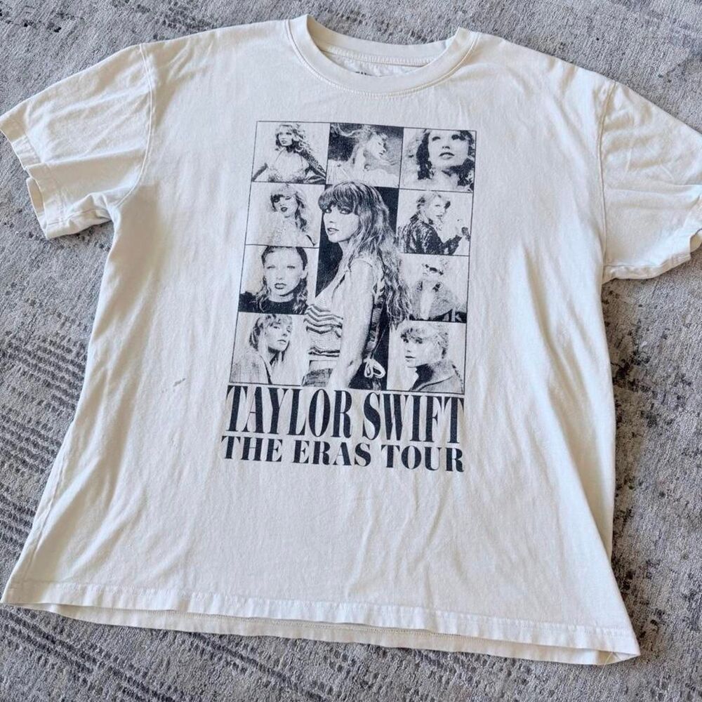 Taylor-swift Women's White and Cream T-shirt